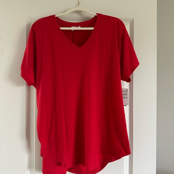 Nordstrom BP Red Short Sleeve V-Neck Tee - Picture 1 of 3